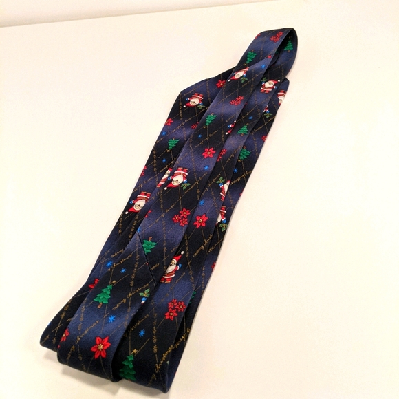 Hallmark Licensed Silk Christmas Santa Tie Ho Ho - Picture 5 of 7